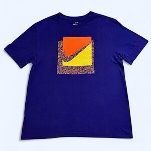 Nike purple cotton t-shirt with orange and yellow graphic